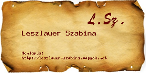 Leszlauer Szabina névjegykártya