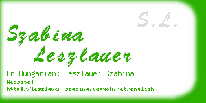 szabina leszlauer business card